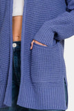 Zenana Low Gauge Waffle Knit Open Cardigan