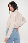 Zip Up Cropped Bomber Jacket