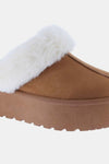 Thick Bottom Fur Trim Snow Slippers