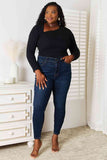 Asymmetrical Neck Long Sleeve Top